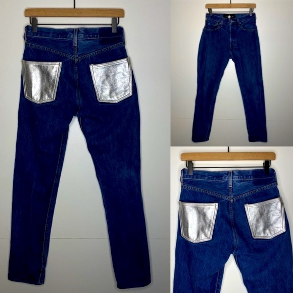 After Party by Nasty Gal Levi's High Rise Tapered Ankle Jeans + Metallic Pockets
